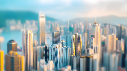 a miniature model cityscape with skyscrapers