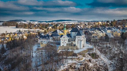 Stadt Wolkenstein im Erzgebirge im Winter