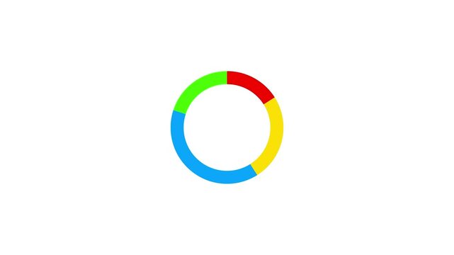 Animation video of pie chart and percentage. 4k animated