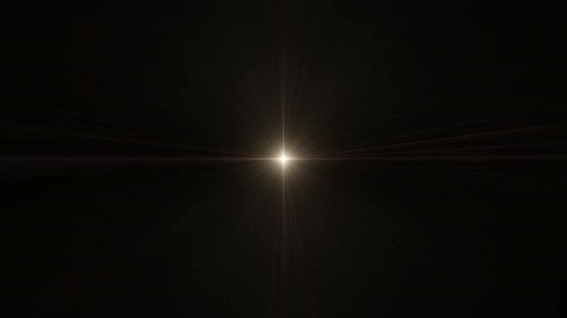 Loop center glow gold ray lights optical lens flares shine animation art on black  abstract background. Lighting lamp rays effect dynamic bright video footage. Gold glow star optical flare motion.