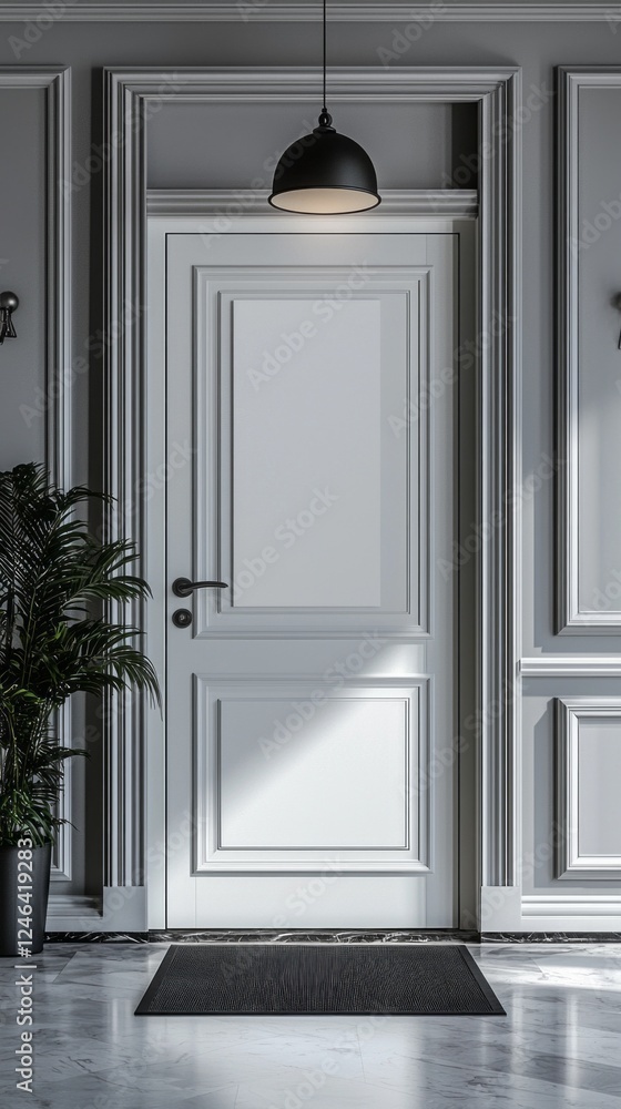 Poster featuring a minimalist and chic door design, this mockup provides an ideal canvas for showcasing inn