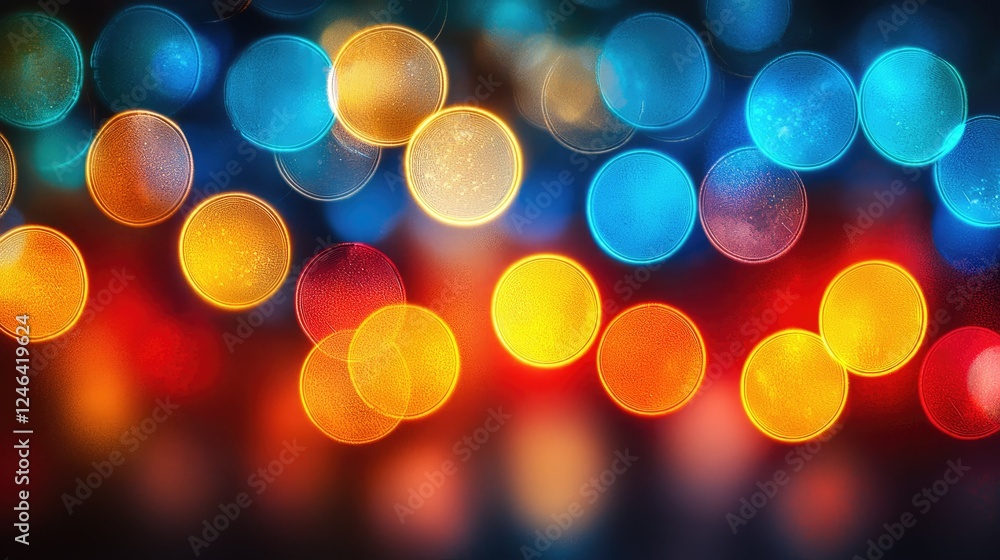 Poster abstract colorful bokeh lights background image