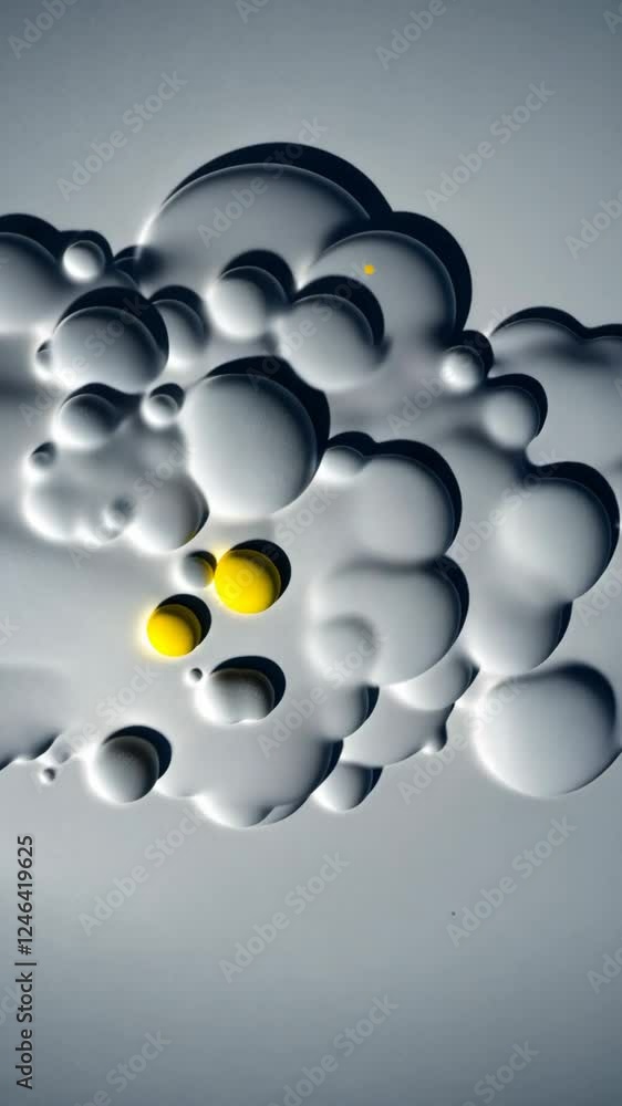 Aufkleber a grey sky with a white cloud. there are two birds in the sky. one is flying towards the left side o