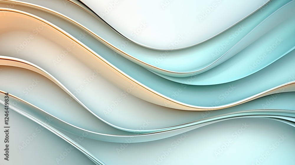 Poster abstract soft waves illustration with smooth tones in subtle hues for modern design projects and art