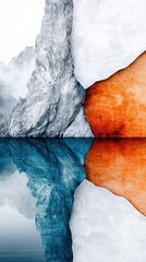 Misty Mountain Landscape with Dramatic Double Exposure Effect Creating Abstract and Scenic Background for Nature Photography