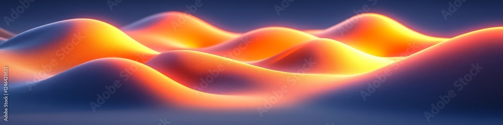 Aufkleber abstract neon landscape. digital wave pattern with glowing shapes and flowing curves,