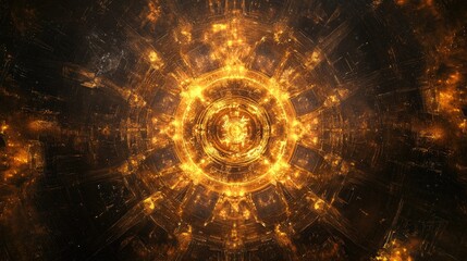 Fototapeta premium Abstract tech background with luminous geometric patterns and AI-driven energy flows.