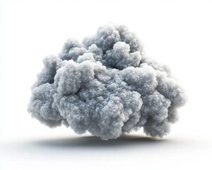 Fluffy gray cloud floating independently, atmospheric element symbolizing nature, weather changes, and abstract environmental themes