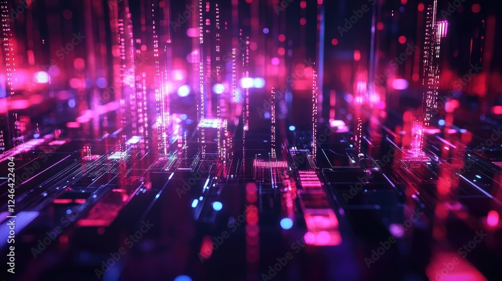 Poster ai-driven automation system running on a futuristic desktop computer.