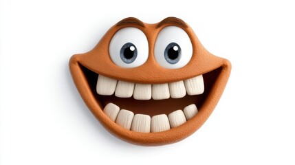 Fototapeta premium Cartoon Character Smiling Face with Big Eyes and Cheerful Expression