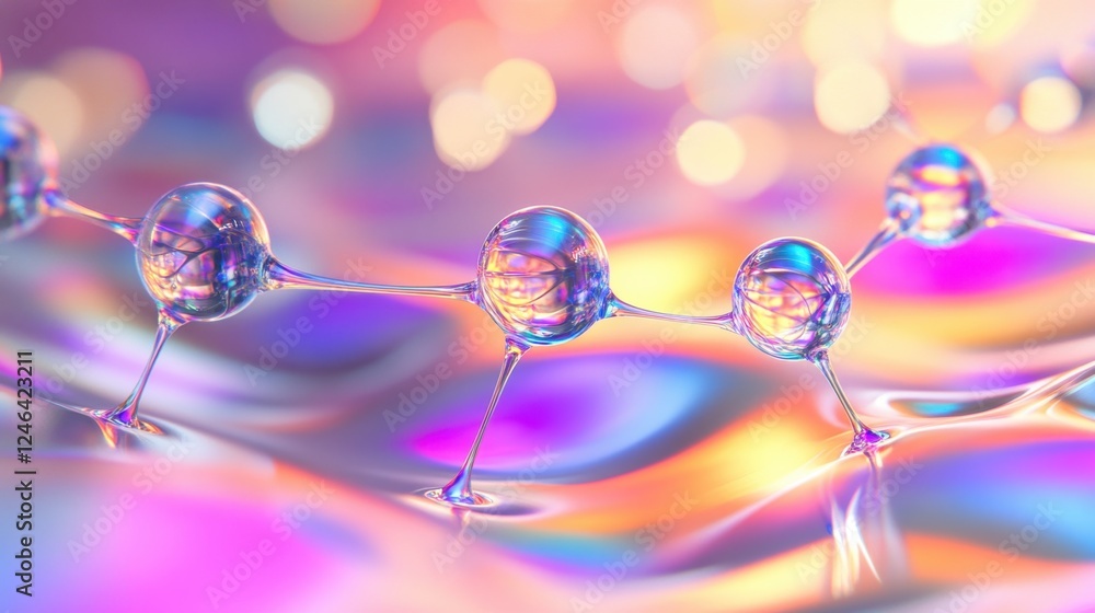 Aufkleber a d-rendered molecular structure symbolizing nanoscience breakthroughs on a futuristic backdrop.