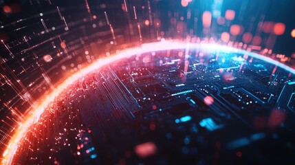 Fototapeta premium Futuristic High Technology circuit board background design. Communication concept.