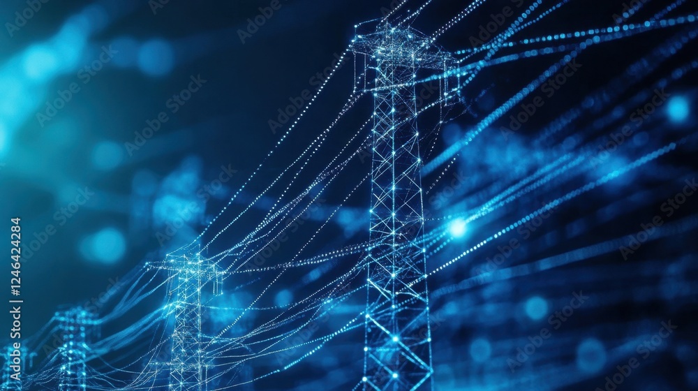 Poster a blockchain-powered energy grid ensuring transparent renewable energy transactions.