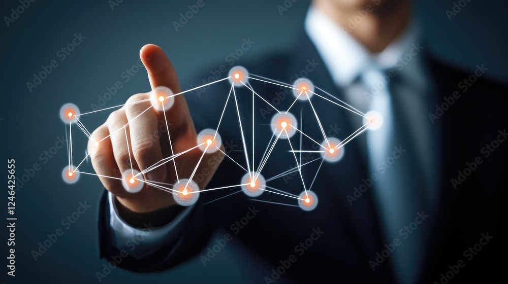 Poster business networking digital concept with secure cloud computing.