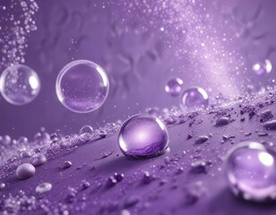 Shimmering Light Purple Background with Swirling Bubbles and Glitter, festive, glamorous, joyful