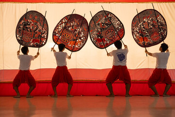 Traditional Shadow Puppet Performance on Stage