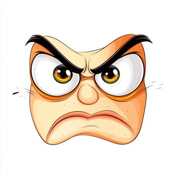 recommend clip art: Angry Expression Cartoon Face with Intense Eyes and Furrowed Brow