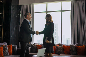 Businessperson are meeting at hotel.