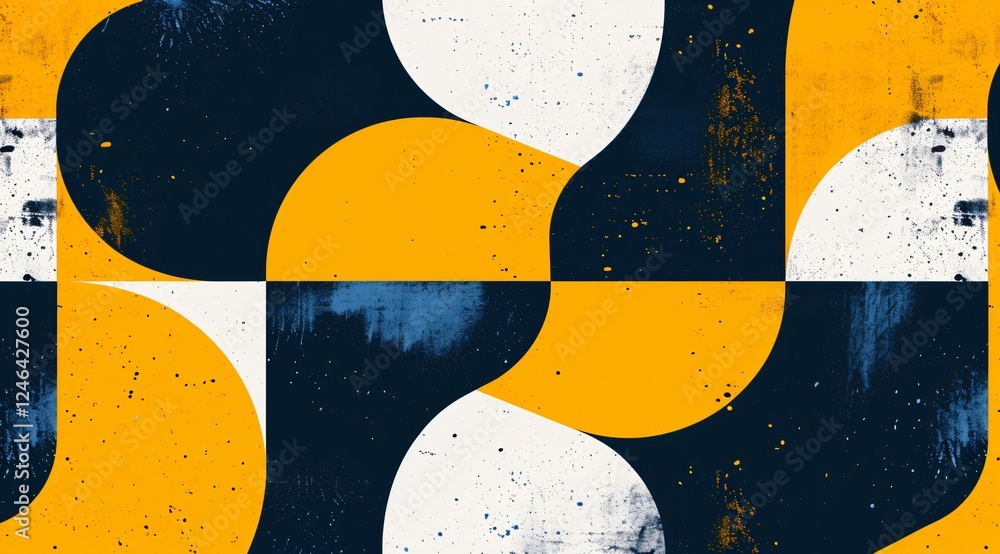 Poster abstract geometric pattern in contrasting colors creating a modern art sensation. generative ai