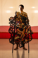 Traditional Shadow Puppet Performance on Stage