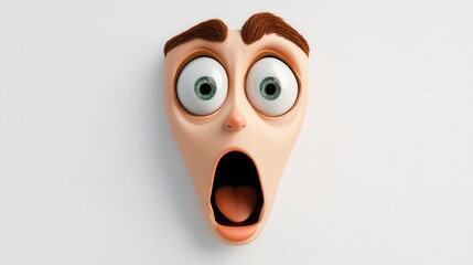 Obraz premium Surprised Expression of Cartoon Figure with Wide Open Mouth