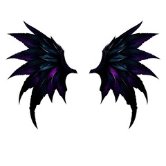 Obraz premium Dark wings in matte black & deep purple, with a gothic, mystical aura, blending mystery and elegance.