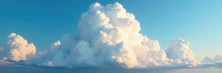 Fototapeta premium A towering Cumulus congestus cloud with strong updrafts and vertical growth, growth, cumulus