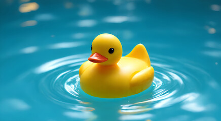 yellow rubber duck on water