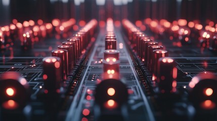 Cryptocurrency mining process visualization with digital coins appearing from a blockchain grid.