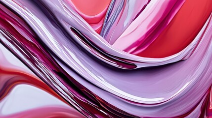 Abstract Colorful Swirls of Red and Purple with Glossy Finish