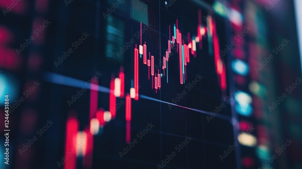 Poster dark mode crypto trading interface displaying real-time market data and candlestick charts.