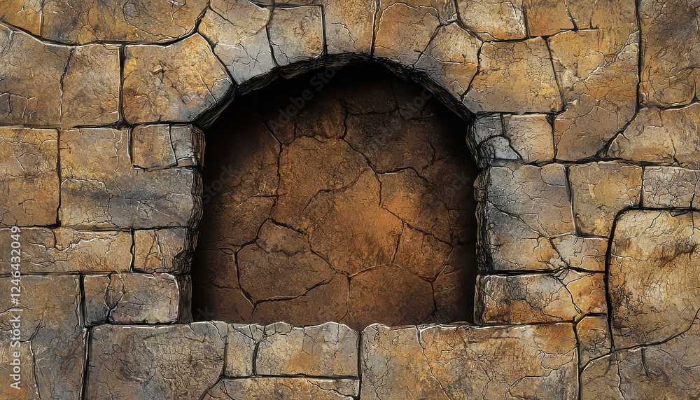 Poster highly realistic stone wall texture design for battle map creation and game development use