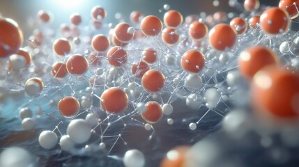 A futuristic concept of nanotechnology with microscopic particles forming intelligent networks.