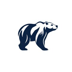 Fototapeta premium Bear minimalist icon logo. 