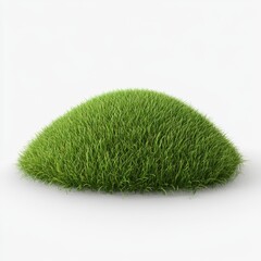 Lush Green Grass Mound Isolated on Soft Light Background