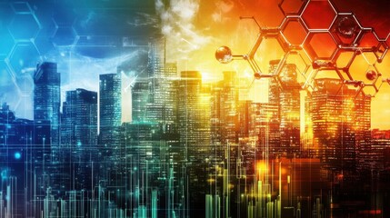 A futuristic nanotechnology concept showing self-assembling materials on a high-tech backdrop.