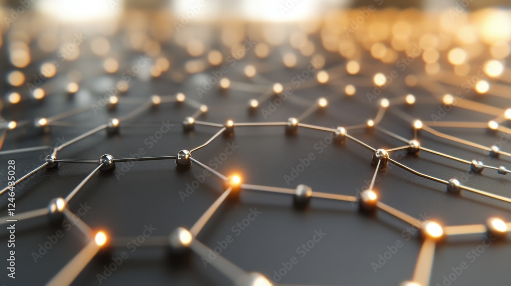 Poster a futuristic nanotechnology processing unit emitting soft glowing pulses on a modern backdrop.