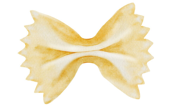 recommend clip art: Pasta farfalle watercolor. Hand drawn italian macaroni on white background. Food clip art. Ideal for pasta packaging, restaurant menus and posters