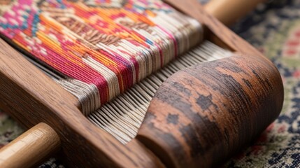 Artisan weaving demonstration traditional workshop detail shot textile art close-up craftsmanship insight
