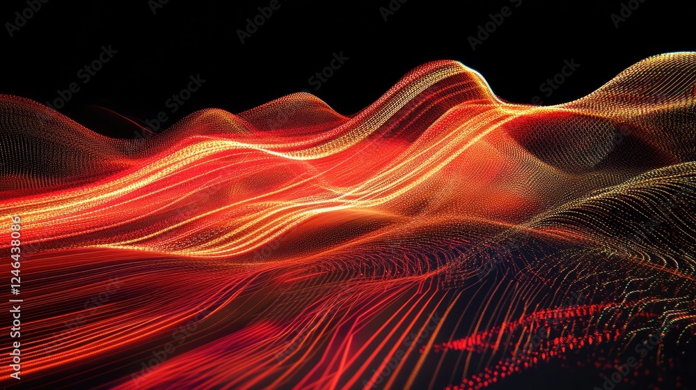 Poster futuristic light trails representing fast data transfer in a digital environment.