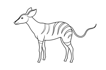 Obraz premium Okapi Line Drawing Vector Elegant Line Art Illustration