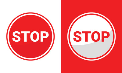 stop sign vector illustration, No entry icon, stop icon with two color variation, EPS 10