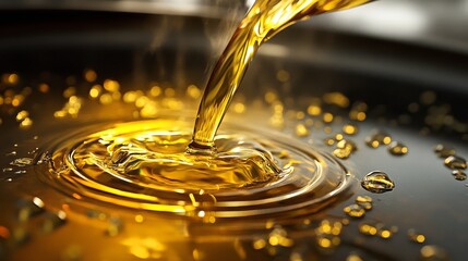 The process of adding oil to a pan for cooking.