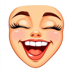 Happy Smiling Cartoon Face with Cheerful Expression and Bright Colors