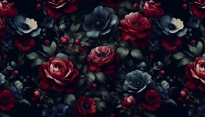 Dark Bloom A Symphony of Roses, GENERATIVE AI	