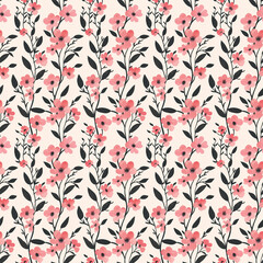Beautiful seamless floral pattern with watercolor summer flowers