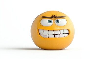 Happy yellow emoji with playful facial expression and bright eyes