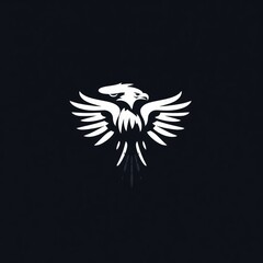 Eagle minimalist icon logo.
