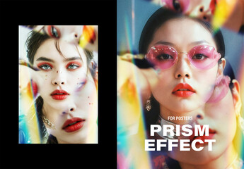 Bright Prismatic Poster Photo Effect Mockup