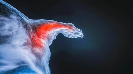 Abstract Digital Hand Form Emerging From Particle Cloud